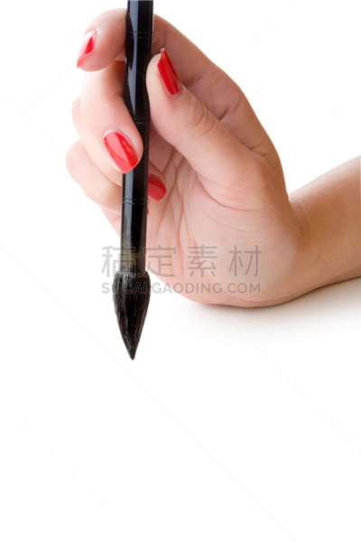 书法,个人随身用品,垂直画幅,艺术家,指甲,墨水,画笔,特写,部分,白色