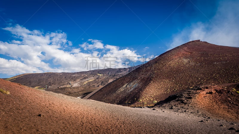 埃特纳火山,山,卡塔尼亚,天空,公园,水平画幅,无人,火山地形,户外,烟