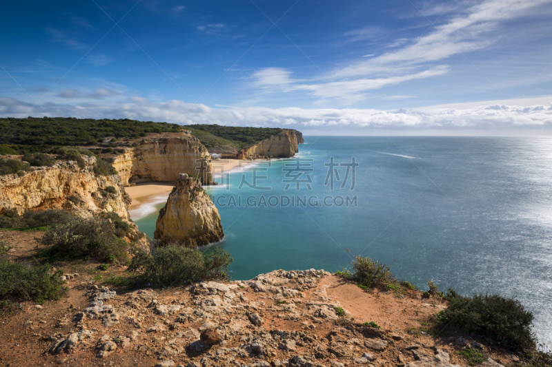 海岬,阿尔加威,海岸线,葡萄牙,海滩,欧洲,风景,图像,海洋,大西洋