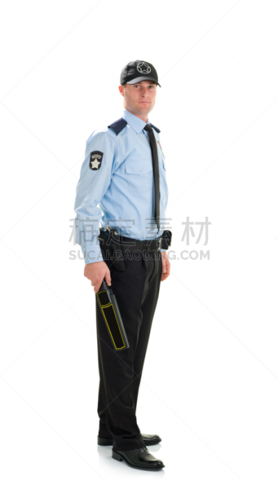 警卫人员,安全扫描器,金属探测器,警服,垂直画幅,正面视角,制服,男商人,图像