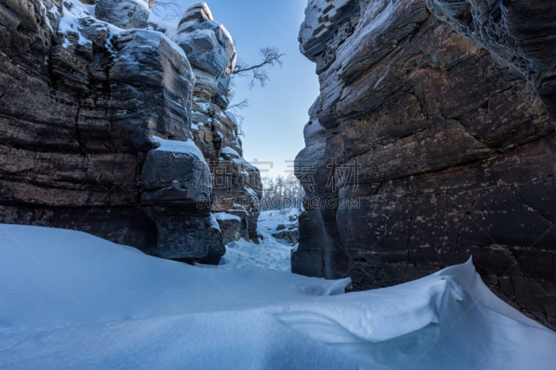 瑞典,冬天,峡谷,地形,寒冷,旅途,阿比斯库河,雪,户外,天空