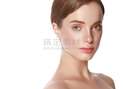 特写,工作室,白色,人的脸部,半身像,清新,彩妆,水平画幅,美人