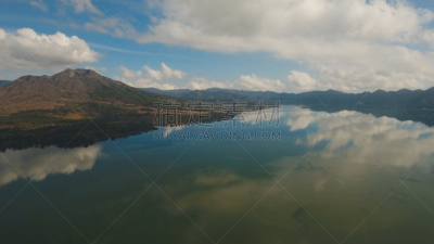 巴厘岛,湖,巴杜尔山,火山,印度尼西亚,水,天空,水平画幅,云,山