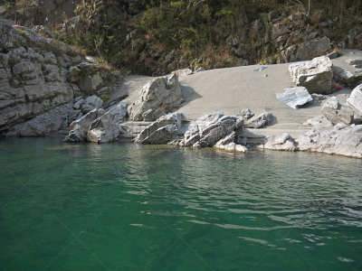 山,河流,水,沟壑,水平画幅,祖谷,无人,夏天,户外,石头