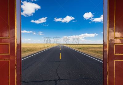 风景,公路,大门,天空,未来
