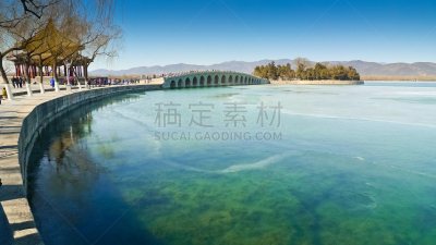 十七孔桥,水平画幅,昆明湖,建筑,无人,宫殿,符号,拱门,建筑外部,户外