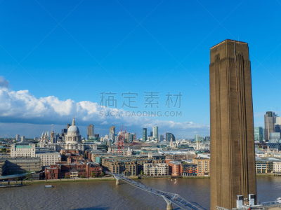泰晤士河,现代艺术馆,都市风景,城市天际线,伦敦,白昼,北,千年桥,银行