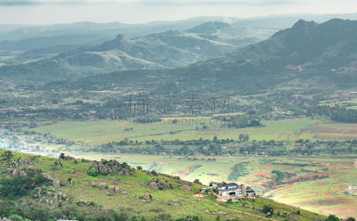 山谷,斯威士兰,姆巴巴内,夏天,户外,天空,自然,乡村,房屋,风景