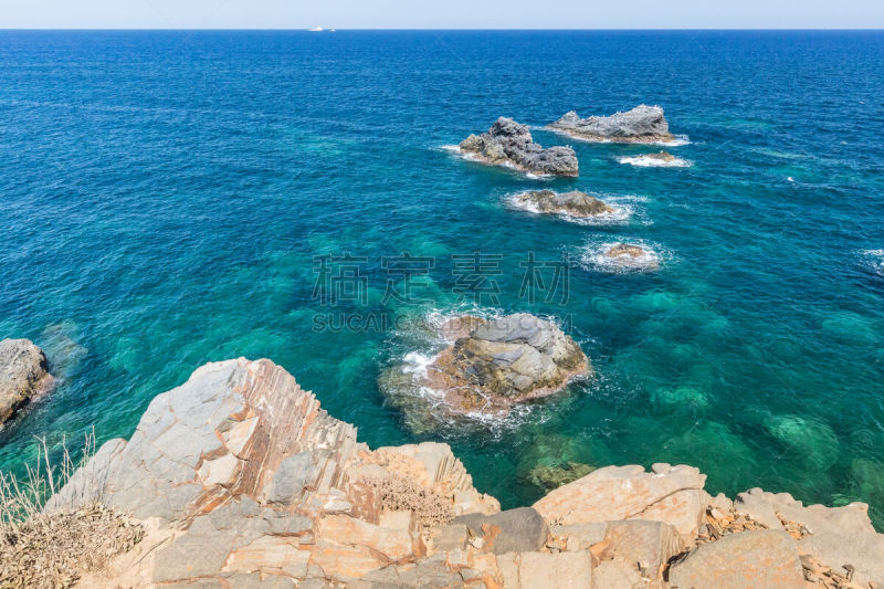 海景,布希曼族,地中海,曼加,自然,水平画幅,岩石,无人,蓝色,夏天