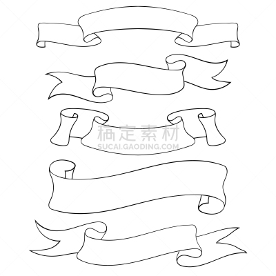 轮廓,空白的,缎带,乱画,空的,背景分离,长的,卷,背景