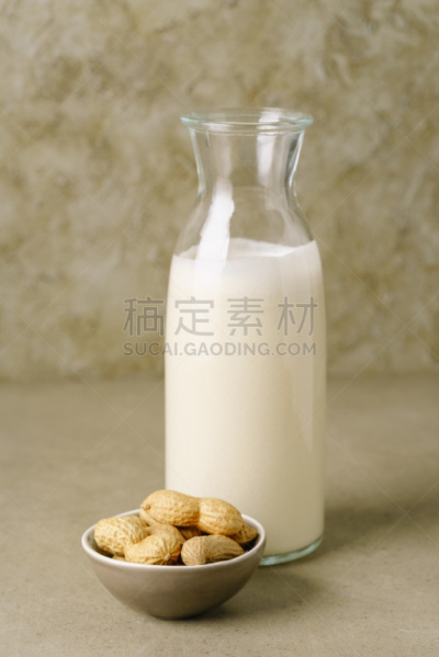 花生,瓶子,牛奶瓶,垂直画幅,素食,无人,饮料,坚果,清新,自制的