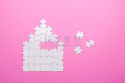 抵押文件,白色,房屋,概念,谜题游戏,粉色背景,rent,视角,形状,上装