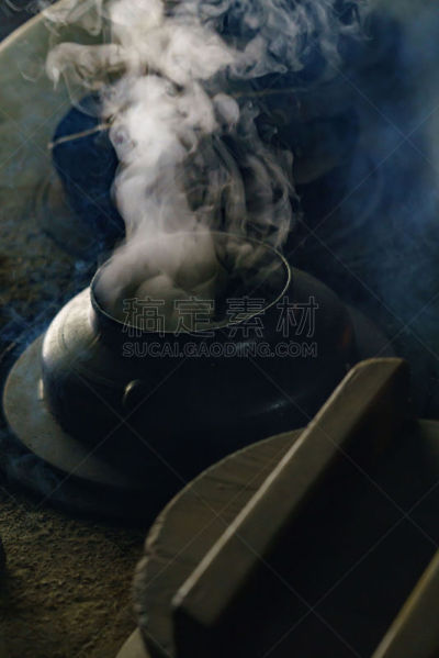 古典式,日本人,厨房,垂直画幅,传统,电饭锅,膳食,柴火,复古风格,昭和时期