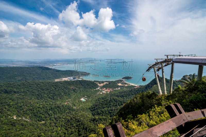 浮罗交怡岛,水,美,度假胜地,水平画幅,沙子,无人,椰子树,安达曼海,夏天