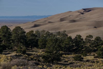 大沙丘国家公园,alamosa county,圣路易斯山谷,科罗拉多斯普林斯,丹佛,国家公园,水平画幅,山,无人,早晨