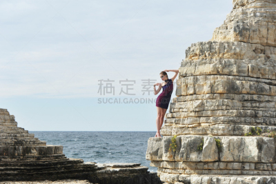 女人,自然,幸福,自然美,冰块,伊斯坦布尔亚洲区,四肢,岩层,夏天,仅成年人