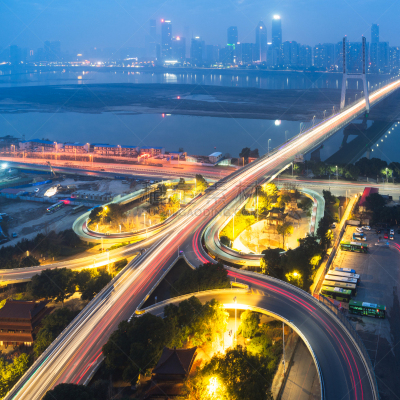 夜晚,交通,高架道路,拥挤的,高视角,无人,市区路,南浦大桥,户外,都市风景