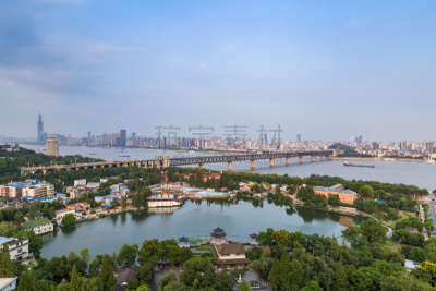 aerial view of wuhan city，china