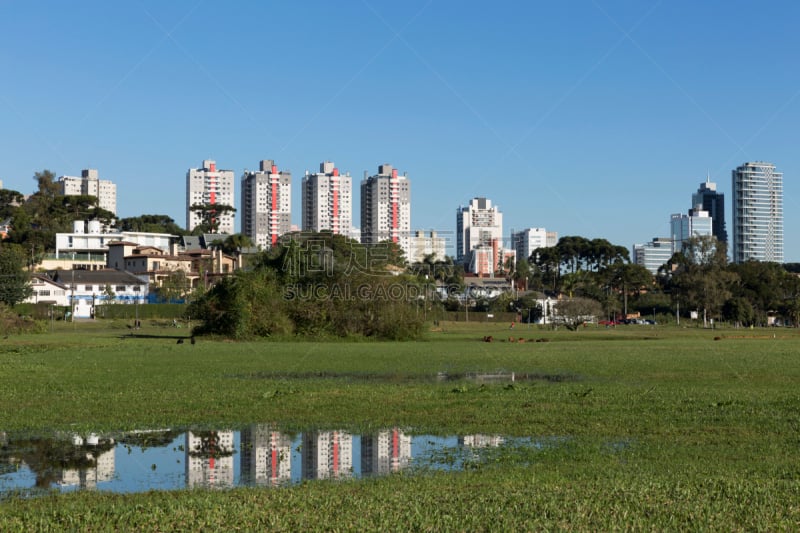 巴拉那洲,公园,巴西,库里蒂巴,草坪,城市生活,草,现代,著名景点,湖