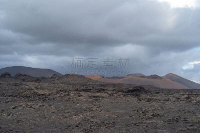 沙漠,加那利群岛,石材,兰萨罗特岛,火山地形,野生动物,环境,云,无人迹,天气