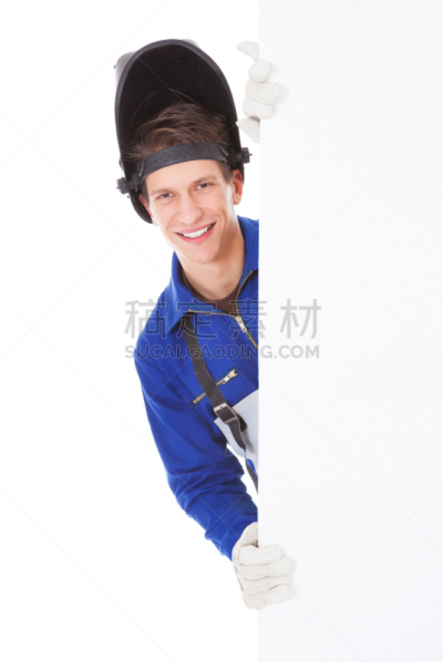 焊工,男性,布告,拿着,垂直画幅,安全帽,仅男人,仅成年人,工匠,青年人