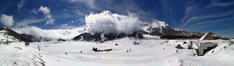 苏打,天空,公园,风,冬季服务,水平画幅,云,piana,雪,巨大的
