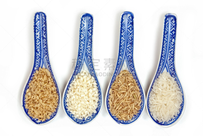 米,多样,褐色,水平画幅,长粒米,白米,香米,生食,白色,瓷器
