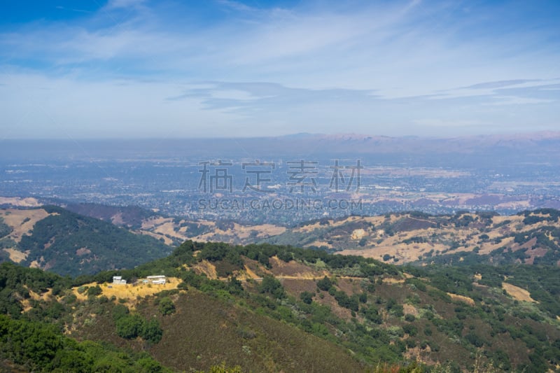 圣克鲁斯地区,加利福尼亚,山脉,风景,山,茶水间,在上面,戴博洛山脉,看,移向