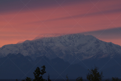 阴影,麦金利峰,水平画幅,雪,无人,塔基那,户外,云景,河流,阿拉斯加