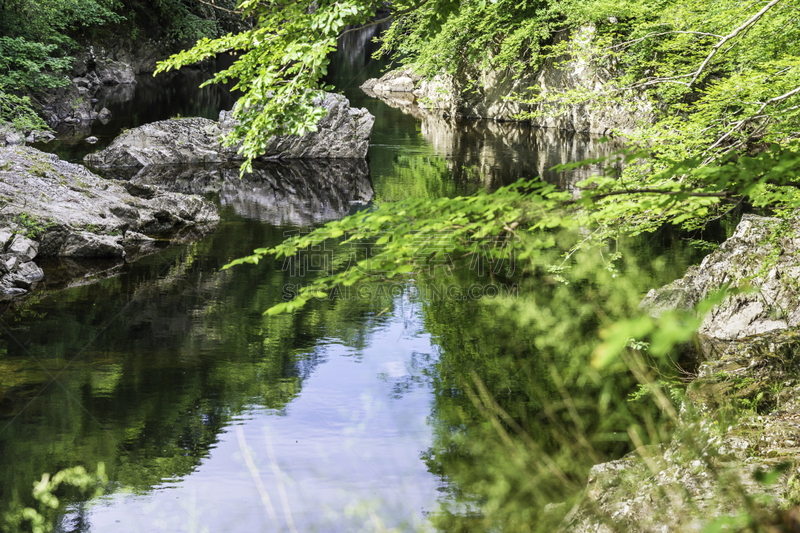 水,水平画幅,银行,无人,苏格兰,户外,树林,植物,海滩,小路