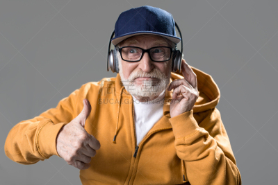 惊奇,老年人,翘起大拇指,休闲活动,衰老过程,古老的,男性,仅男人,仅成年人,眼镜