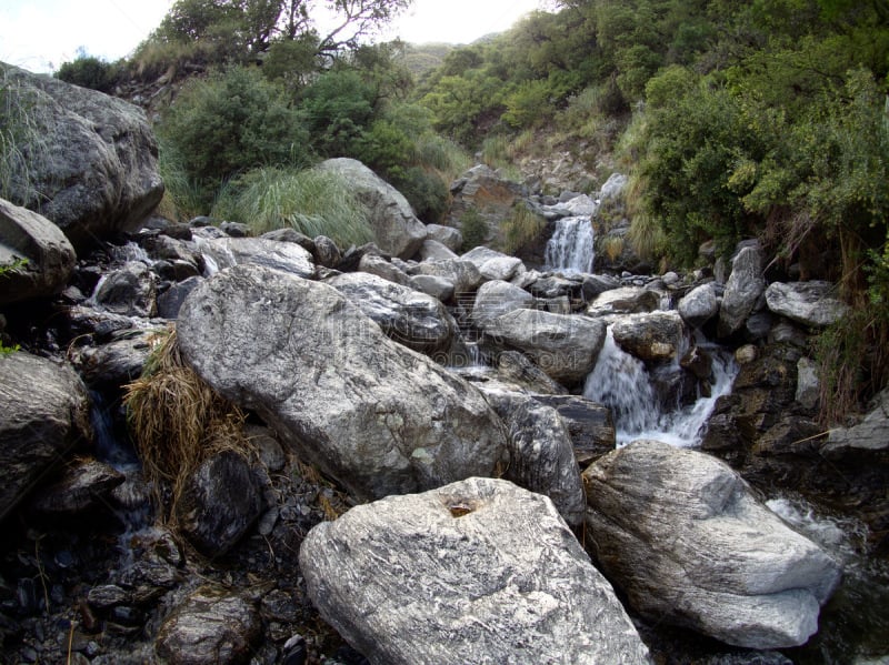 野生动物保护区,草,阿根廷,河流,石头,夏天,户外,山谷,山脉,自然