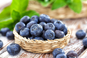 蓝莓,清新,多汁的,维生素,有机食品,大特写,乡村风格,水平画幅,素食,无人