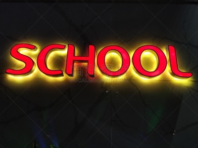 学校,文字,墙,建筑外部,单词,暗色,字母,照明设备,小学,概念象征