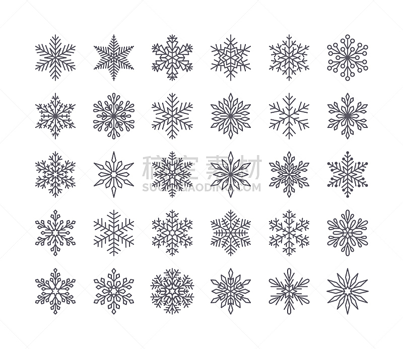 可爱的,贺卡,新年前夕,雪,平坦的,计算机图标,雪花,白色背景,剪影