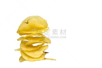 薯片,白色背景,水平画幅,无人,精制土豆,脆饼干,干的,泰国,大量物体,薯条