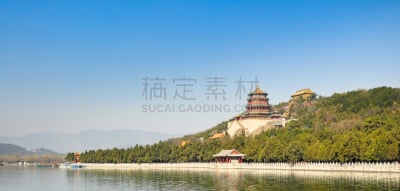 万寿山,颐和园,北京,昆明湖,旅游目的地,水平画幅,无人,全景,户外,佛教