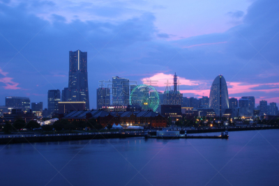 横滨,城市天际线,日本,城市,仓库,水平画幅,夜晚,无人,海港,户外