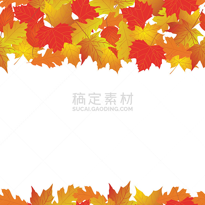 四方连续纹样,明亮,叶子,秋天,褐色,枝繁叶茂,九月,绘画插图,干的,十月