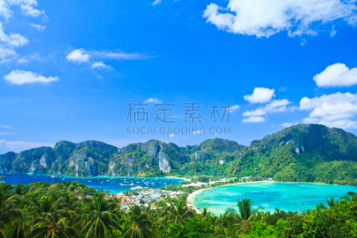 岛,泰国,视角,鸡尾酒,枝繁叶茂,旅行者,都市风景,海滩,热带气候,平和