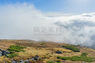 山,秋天,徒步旅行,白马岳,富山县,飞驒山脉,长野县,天空,美,里山