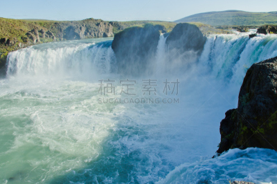 瀑布,冰岛国,自然美,全景,风景,活力,史克卡瀑布,hraunfossar,胡萨维克,黛提瀑布