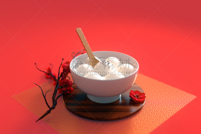 食品,三维图形,可爱的,传统,灯笼,春节,米,传统节日,面粉,甜点心
