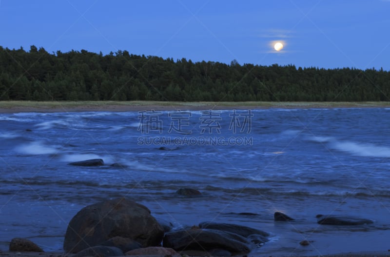 海洋,海湾,水,天空,星系,水平画幅,沙子,夜晚,无人,月亮