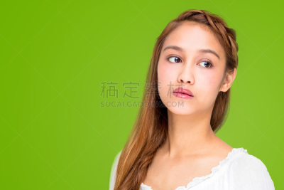 女孩,注视镜头,自然美,一半的,长毛猫,不对称,脸颊,剪头发,高中生,青少年
