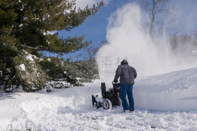 雪,吹雪机,冬季服务,寒冷,风,仅男人,一个人,仅一个男人,清洁工,停车场