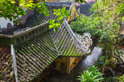 中国庙,都市风景,修道院,水平画幅,无人,建筑业,越南,商业金融和工业,佛教,佛