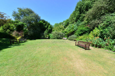 夏天,园林,休息区,英格兰,非都市风光,平衡折角灯,天空,美,长椅,利特汉普顿