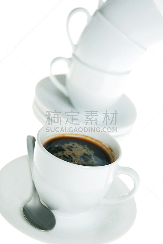 浓咖啡,垂直画幅,咖啡馆,无人,白色背景,背景分离,饮料,摩卡咖啡,咖啡,堆