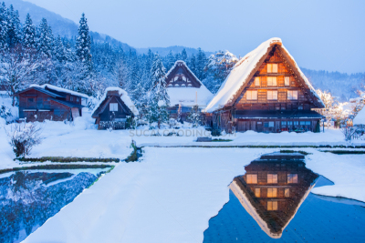 白川乡,世界遗产,乡村,建筑工地,岐阜县,日本,雪,冬天,里山,水平画幅